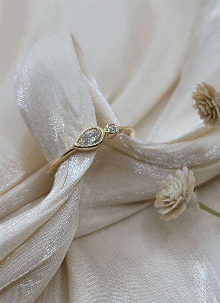 14K Yellow Gold Toi Et Moi Fashion Ring