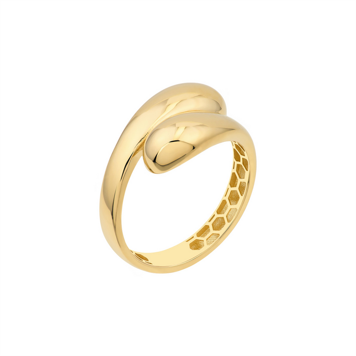 14K Yellow Gold Polished Lightweight Bypass Ring