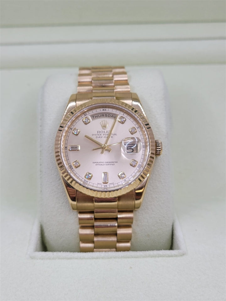 Certified Pre-Owned 18K Yellow Gold President Diamond Dial Day-Date Rolex