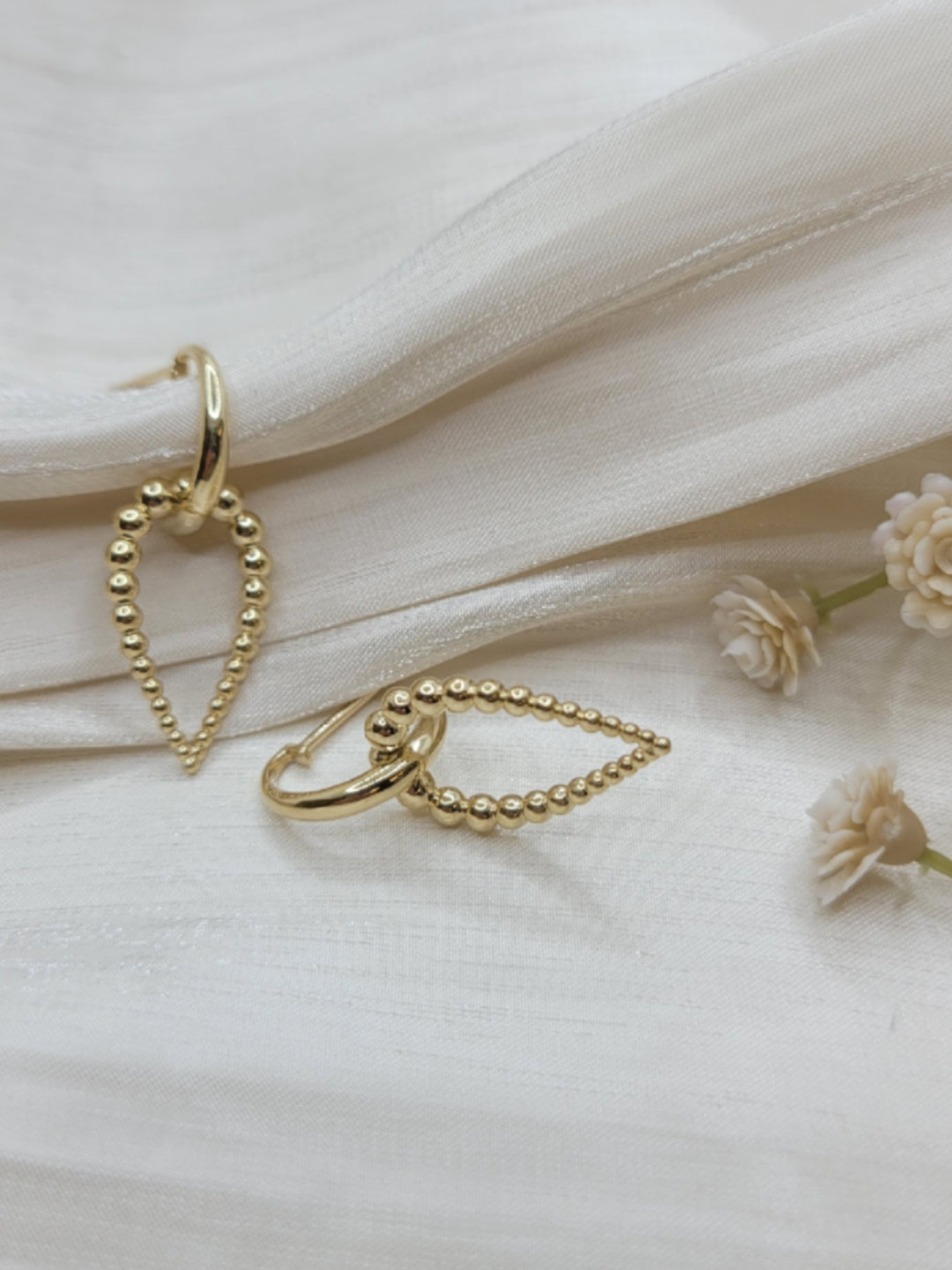 14K Yellow Gold Bujukan Drop Earrings