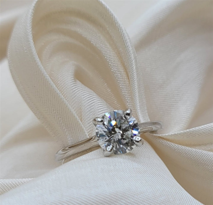 14K White Gold 1.26 ct Soltiare Diamond Engagement Ring