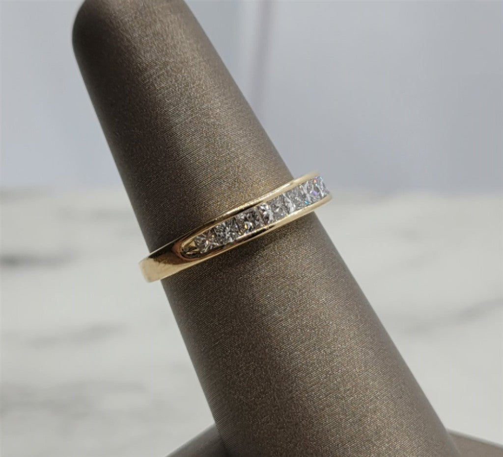 14K Yellow Gold Channel set Diamond Wedding Ring