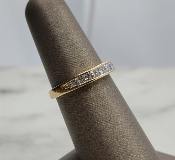 14K Yellow Gold Channel set Diamond Wedding Ring
