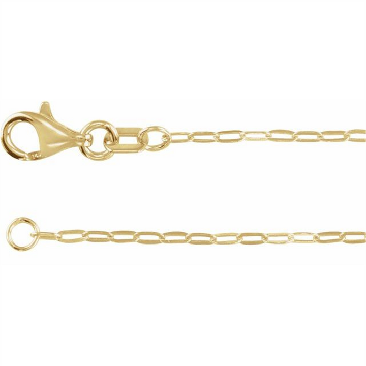 14K Yellow Gold Paper Clip 24 inch Gold Chain