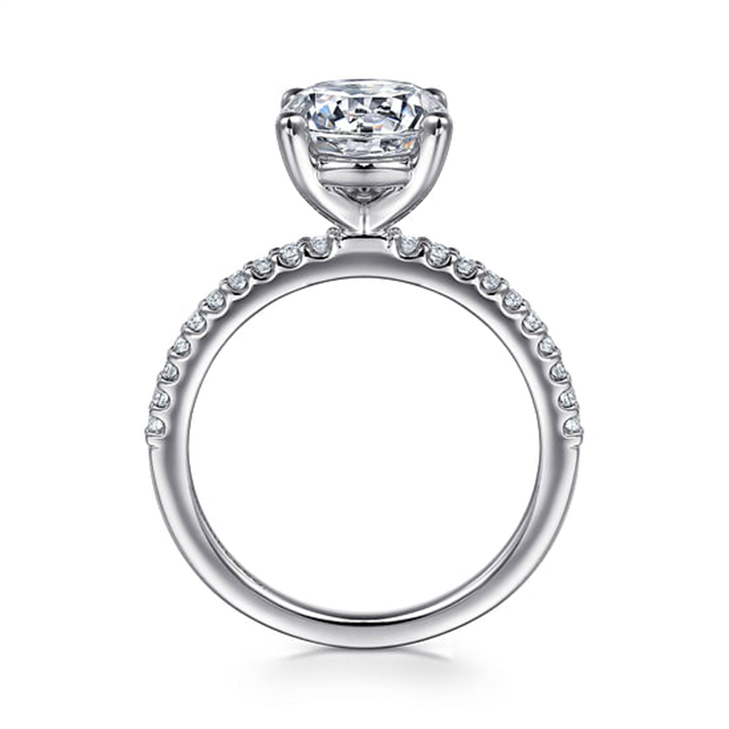 14K White Gold Classic Gabriel & Co Diamond Ring Mounting