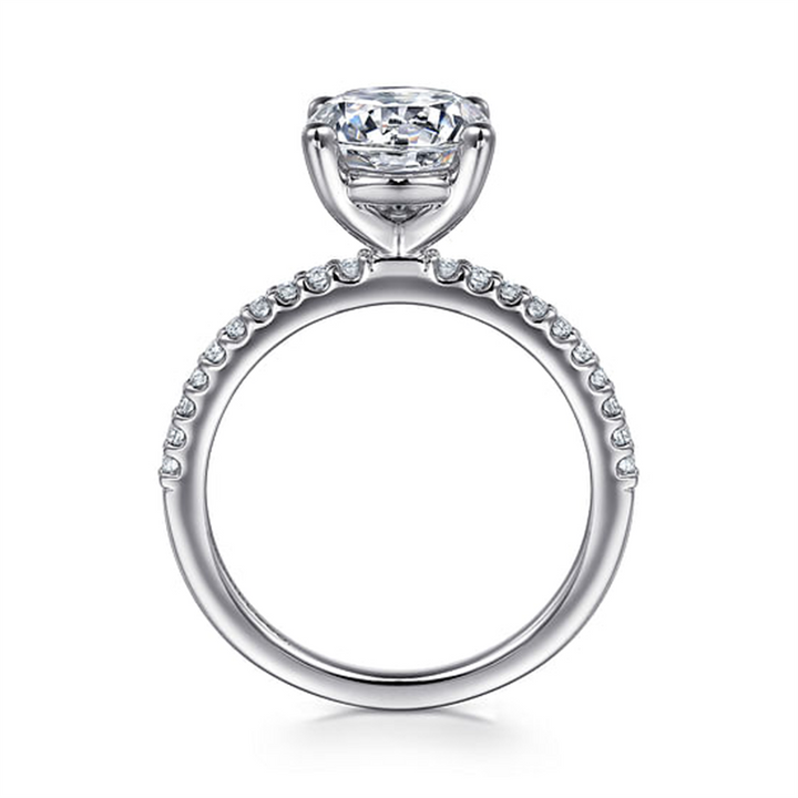 14K White Gold Classic Gabriel & Co Diamond Ring Mounting