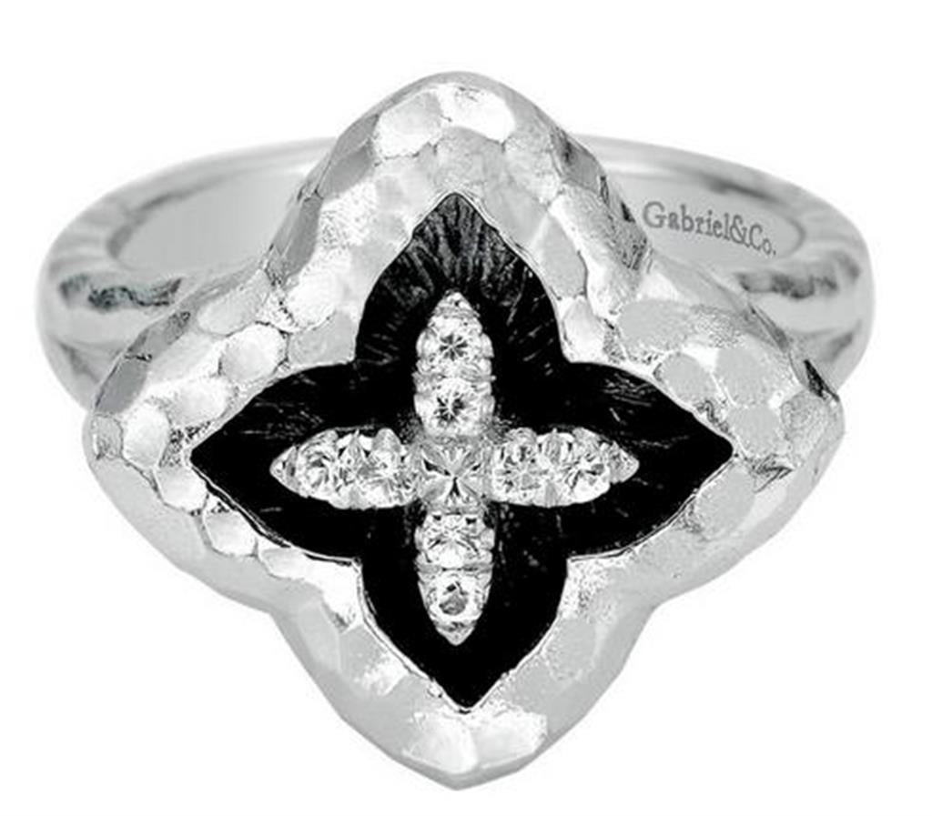 Sterling Silver White Gold Fashion Ring