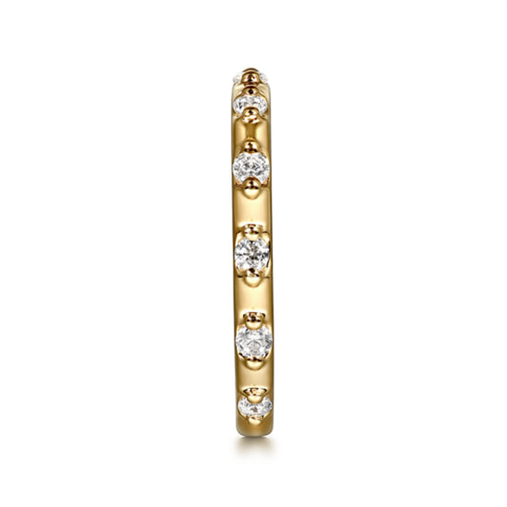 14K Yellow Gold Diamond Station Stackable Ring
