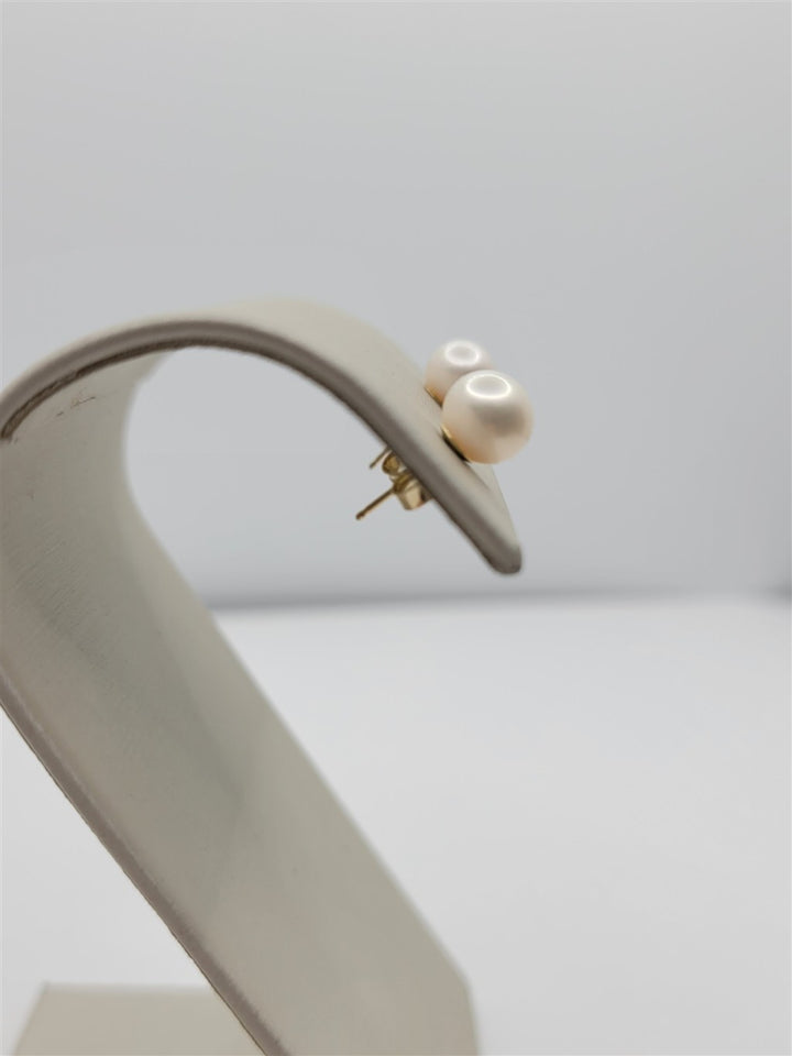 14K Yellow Gold 6.5mm Round Akoya Pearl Studs