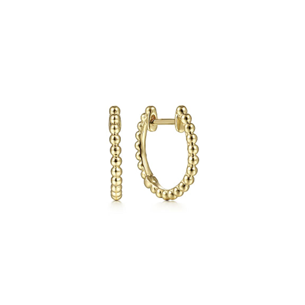 14K Yellow Gold Huggie Bujukan Earrings
