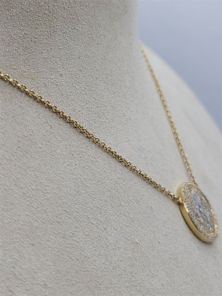 14K Yellow Gold 0.70 ctw Multi Shape's cut Diamond Necklace