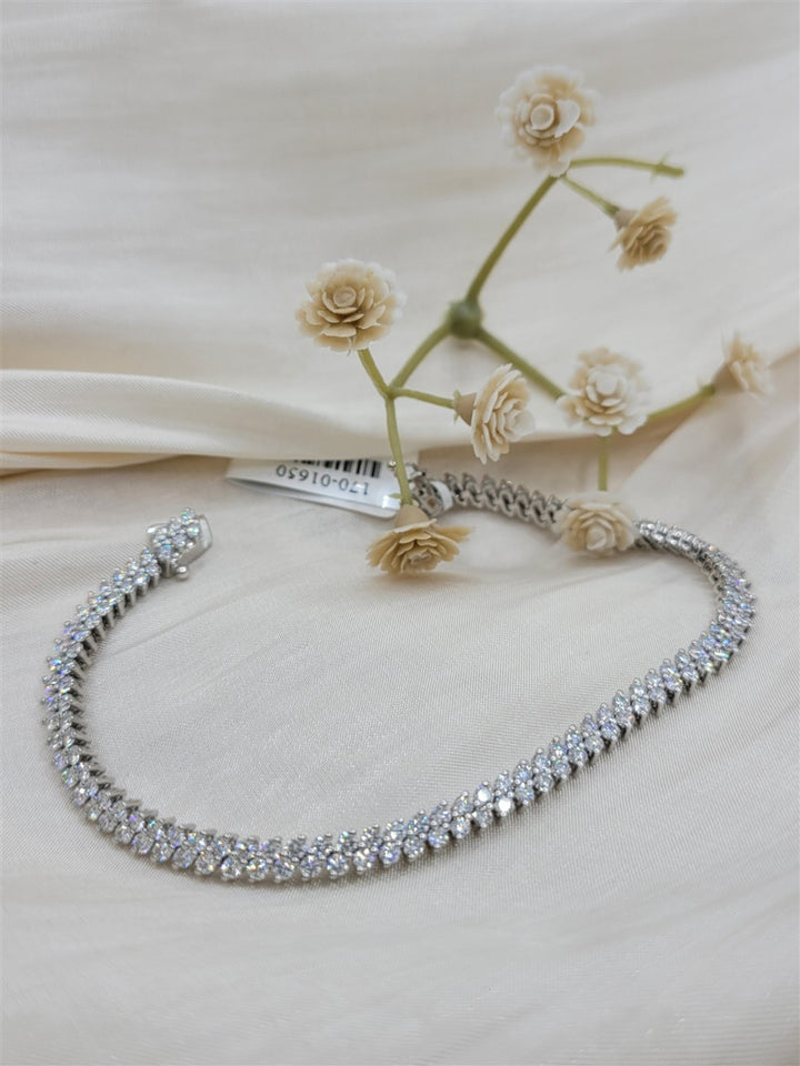 14K White Gold 4.00 ctw Round cut Diamond Bracelet