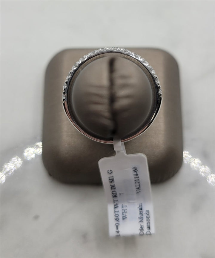 14K White Gold Natural Diamond Wedding Band