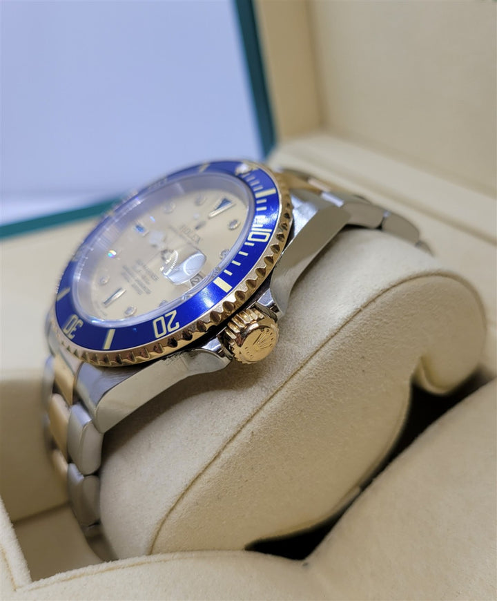 Certified Pre-Owned Stainless And 18K Yellow Gold Dail With Diamond & Sapphire Markers Submariner
