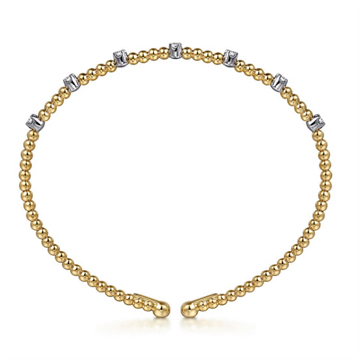14K Two-Tone Gold Gabriel & Co. Bujukan 0.22 ctw Round cut Diamond Bracelet