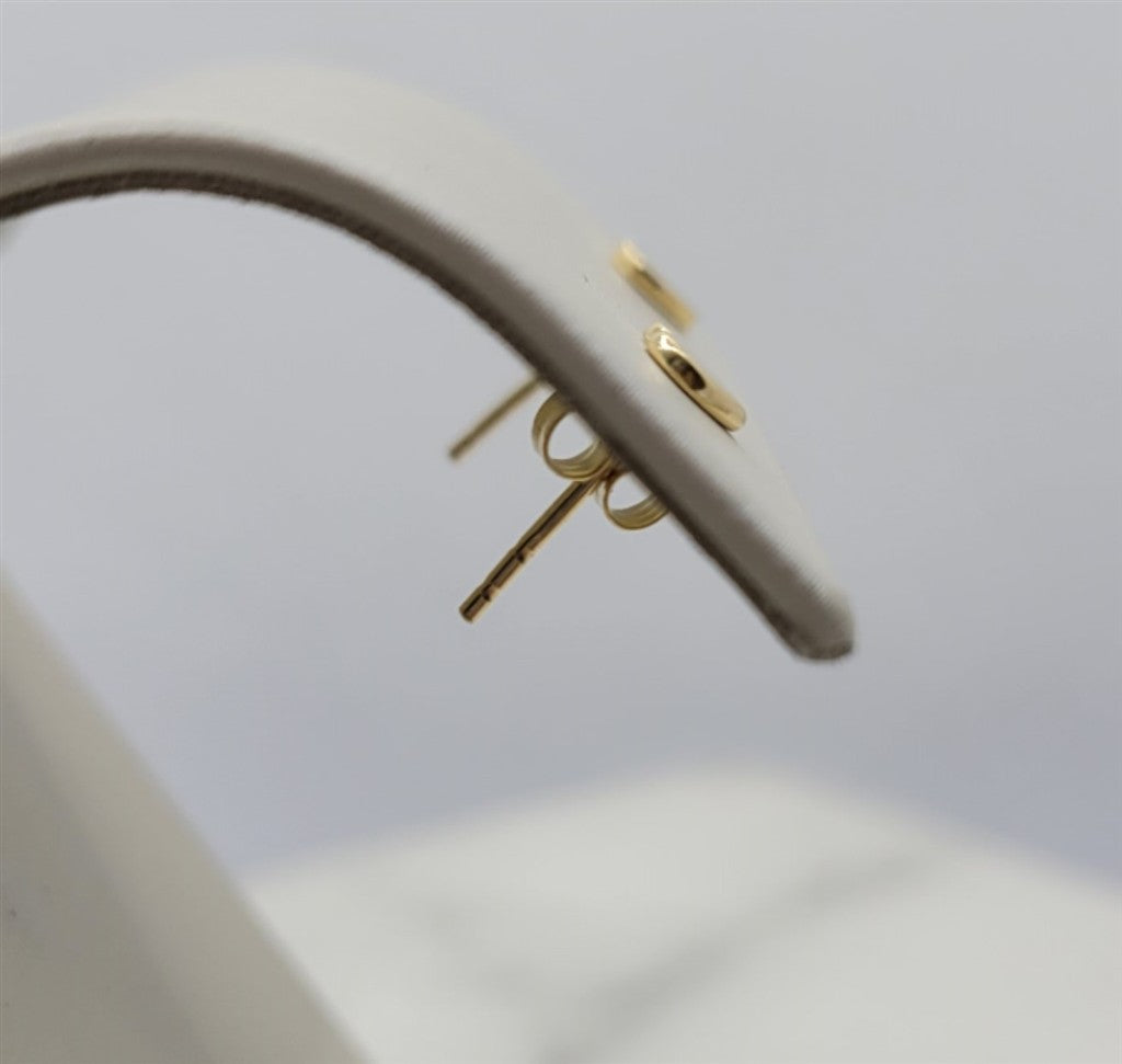 14K Yellow Gold Heart Stud Earrings