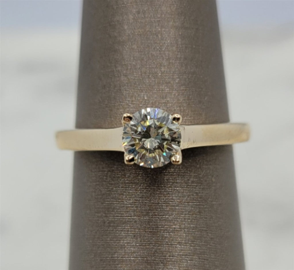14K Yellow Gold Solitaire Diamond Engagement Ring