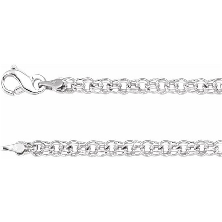 10K White Gold Polished Charm Bracelet