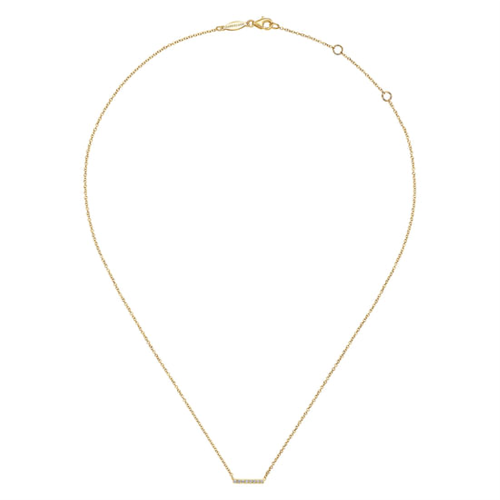 14K Yellow Gold Gabriel & Co. Diamond Bar Necklace