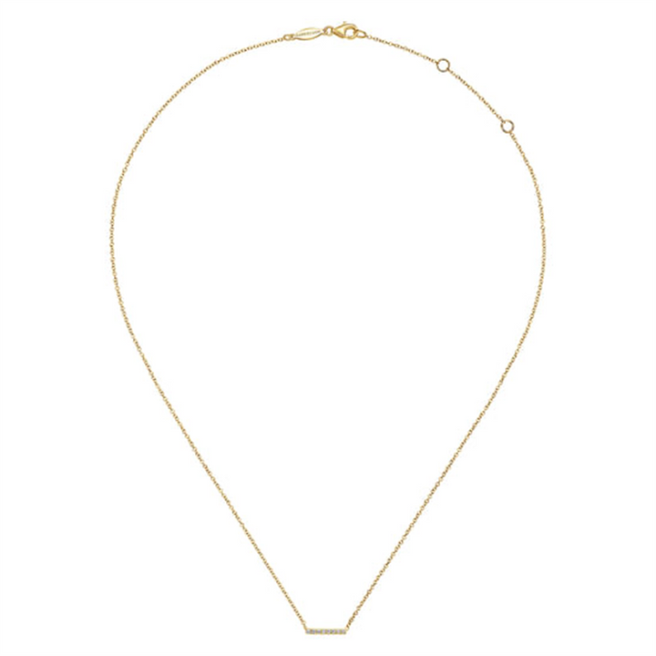 14K Yellow Gold Gabriel & Co. Diamond Bar Necklace
