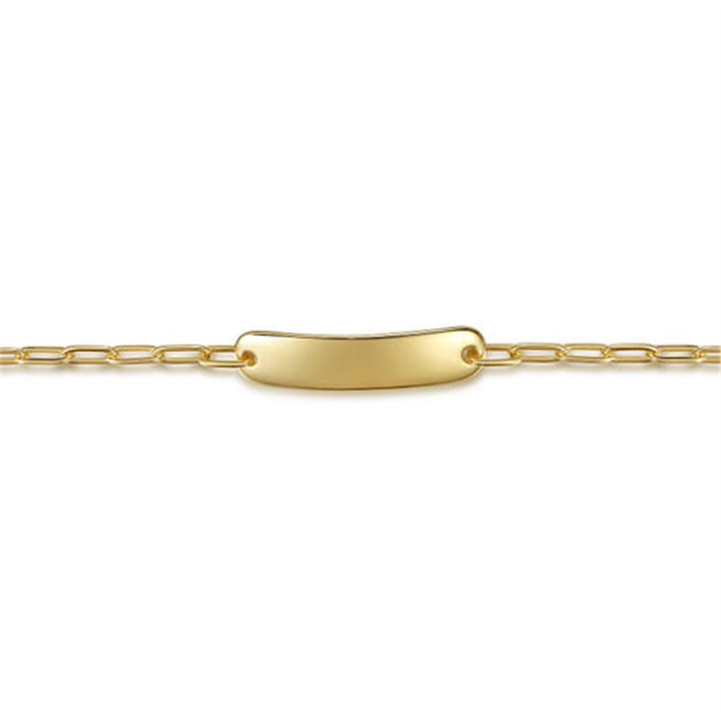 7" 14K Yellow Gold Paperclip Chain Personalizable Bracelet
