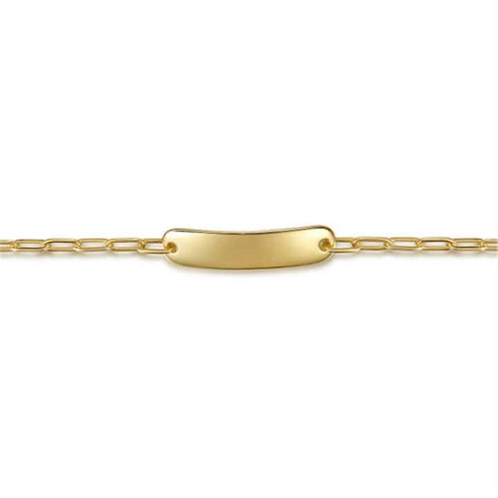 7" 14K Yellow Gold Paperclip Chain Personalizable Bracelet