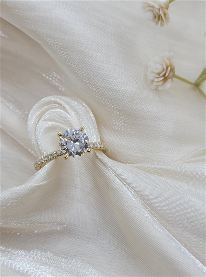 14K Yellow Gold Classic Round "Gabriel & Co" Diamond Ring Mounting