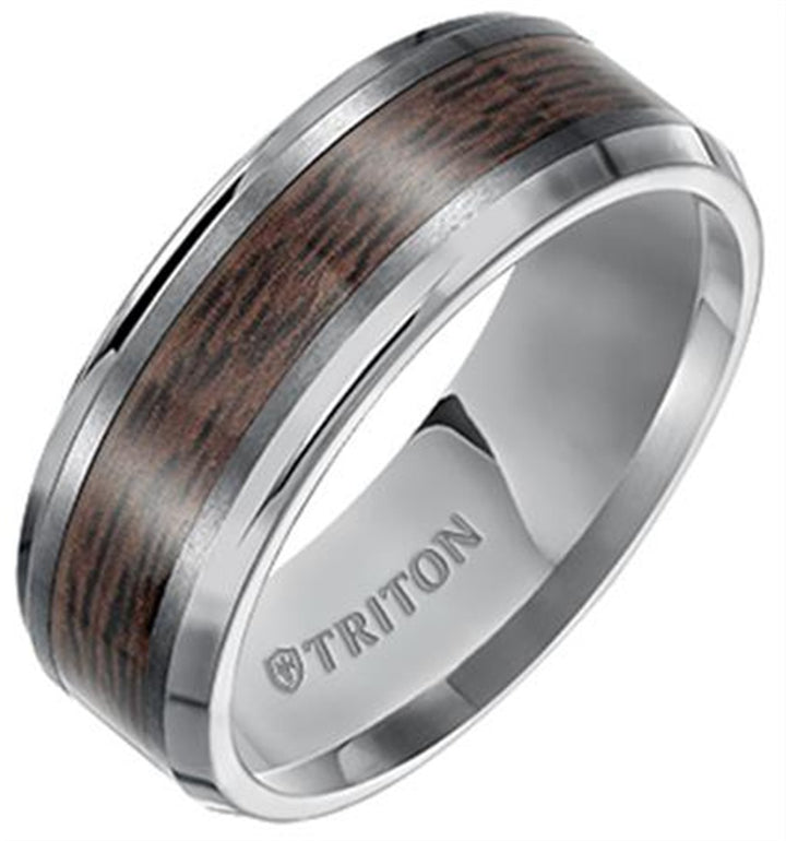 Men's Tungsten Carbide and Wood Inlay Wedding Ring
