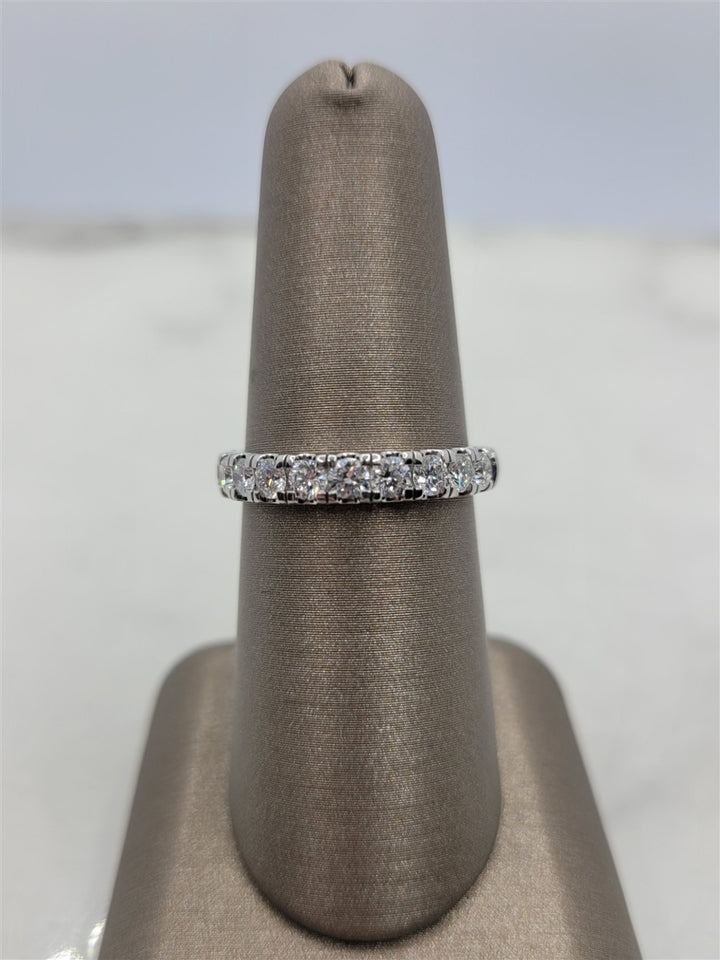 14K White Gold Prong Set Natural Diamond Wedding Band