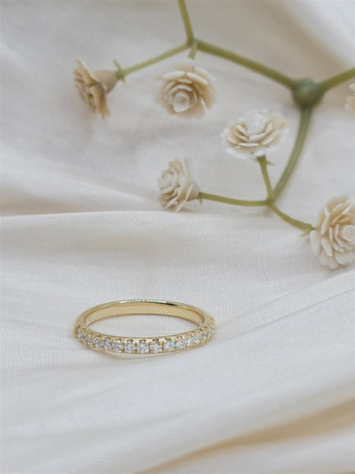 14K Yellow Gold Diamond Wedding Band