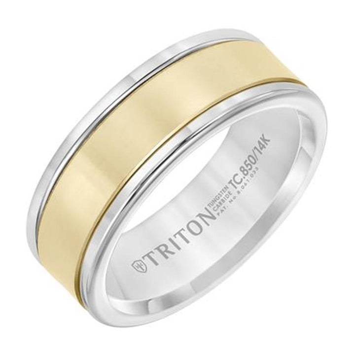 Tungsten & 14k Yellow Gold 8mm Band Wedding Ring