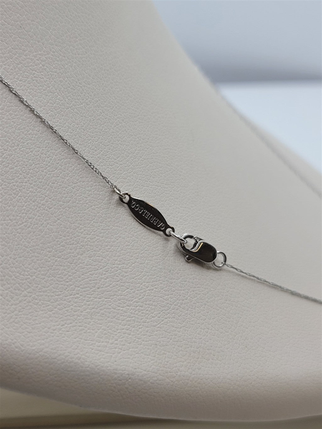 14K White Gold Blue Zircon Solitaire Necklace