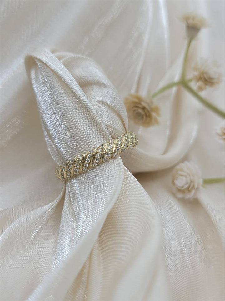 14K Yellow Gold Gabriel & Co Diamond Stackable Fashion Ring