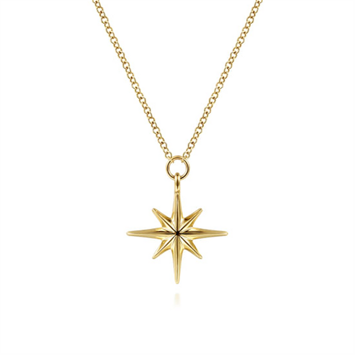 17.5" 14K Yellow Gold Star Pendant Necklace