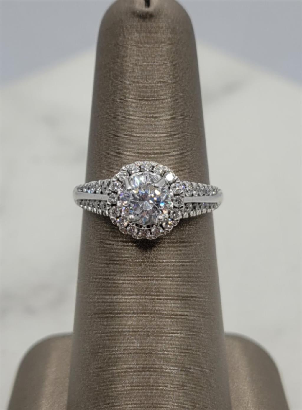 18K White Gold Halo Christopher Designs Diamond Mounting Ring
