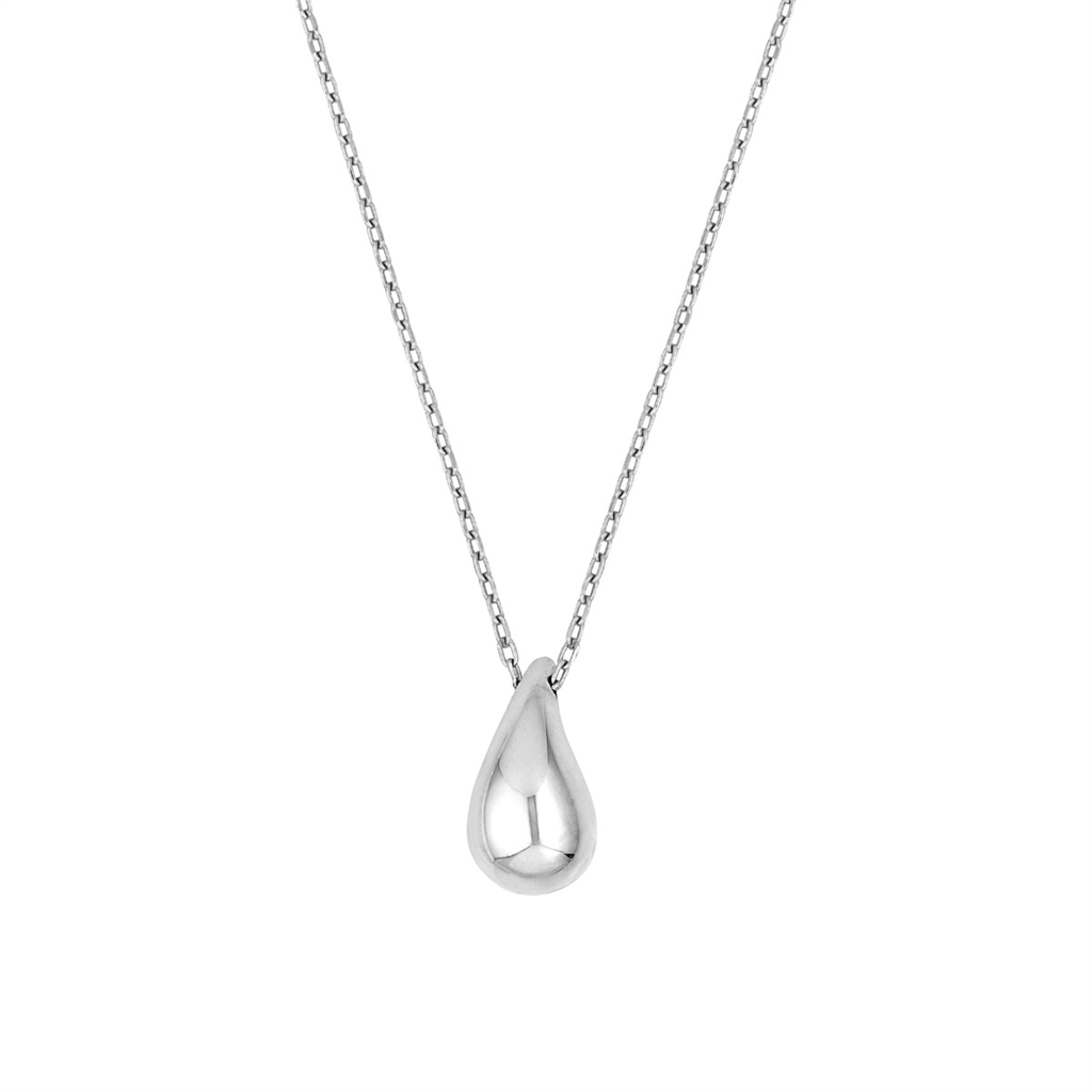 16-18" Sterling Silver Teardrop Pendant Forzentina Necklace