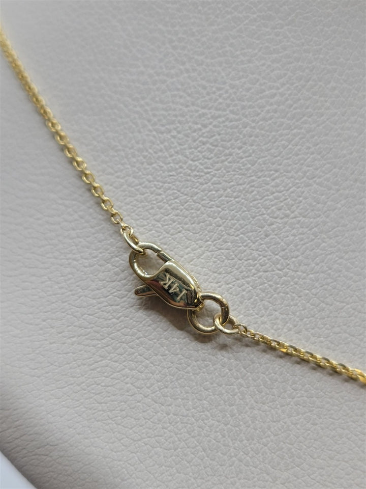 16" 14K Yellow Gold Diamond Cross Pendant Necklace