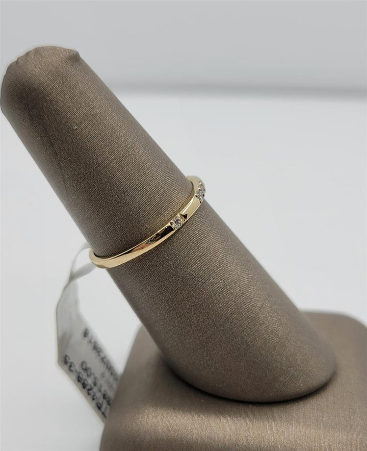 14K Yellow Gold Spaced Diamond Stackable Fashion Ring