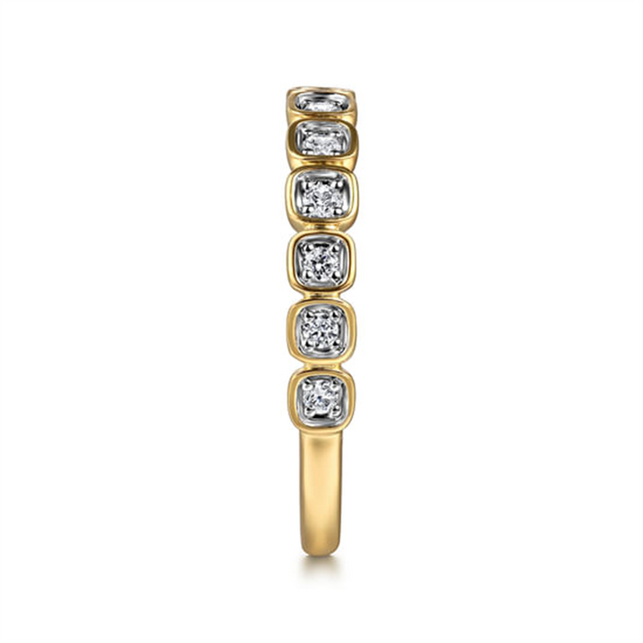 14K Yellow Gold Diamond Stackable Ring