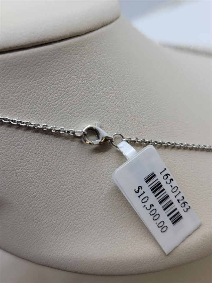 14K White Gold 3.01 ctw Round cut Diamond Tennis Necklace
