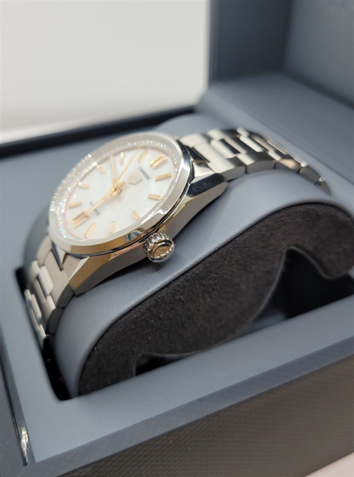 Certified Pre-Owned Stainless Steel Mother Of Pearl & Diamond Carrera Tag Heuer