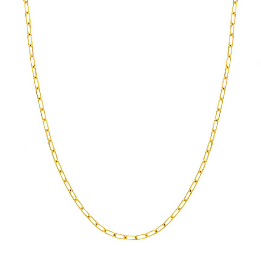 16" 14K Yellow Gold Paper Clip Chain