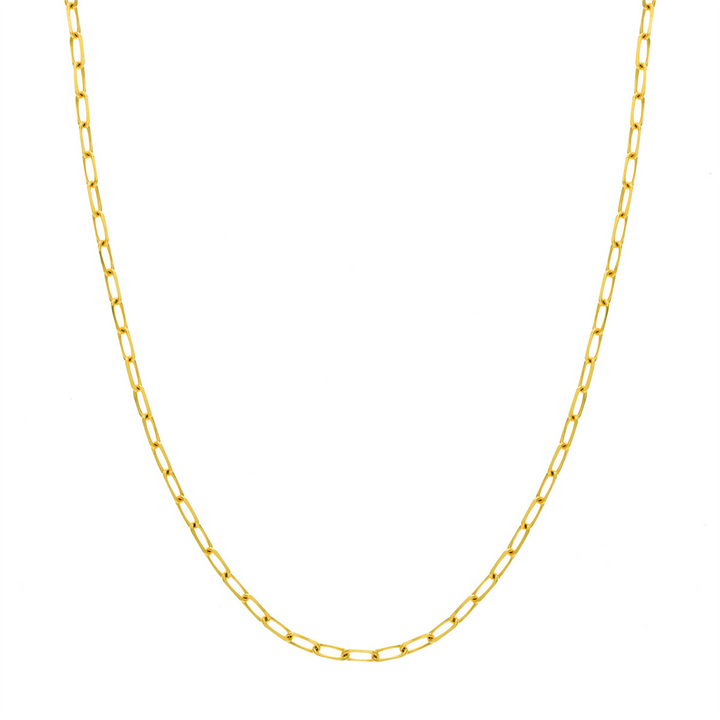 16" 14K Yellow Gold Paper Clip Chain