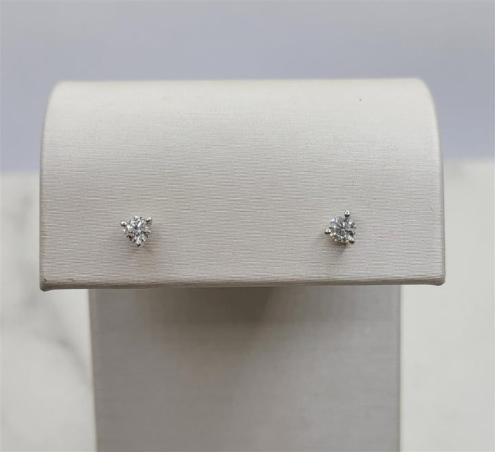14K White Gold 0.25 ctw Round cut Diamond Stud Earrings