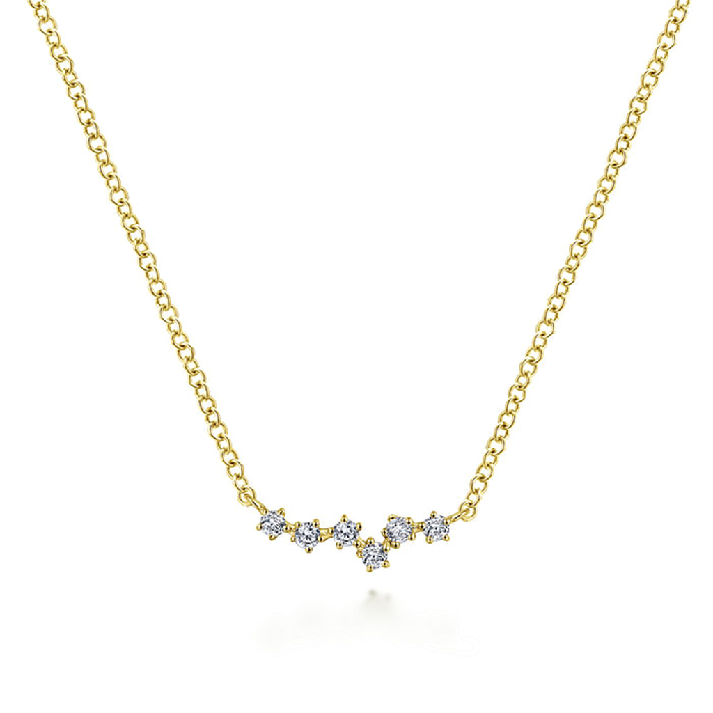 14K Yellow Gold " Gabriel & Co." Diamond Constellation Necklace