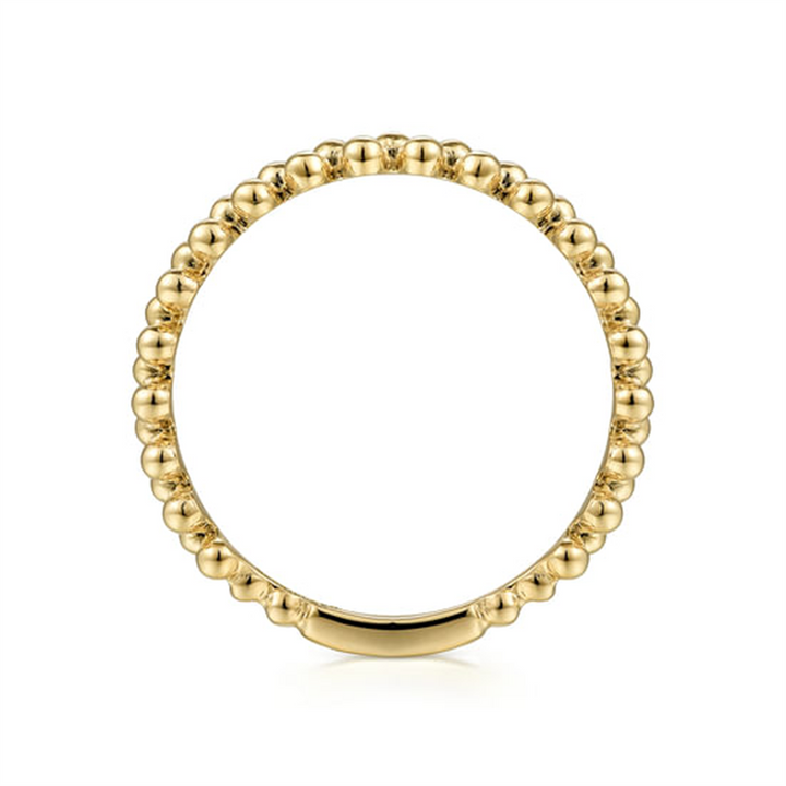 14K Yellow Gold Double Row Bujukan Beads Stackable Ring
