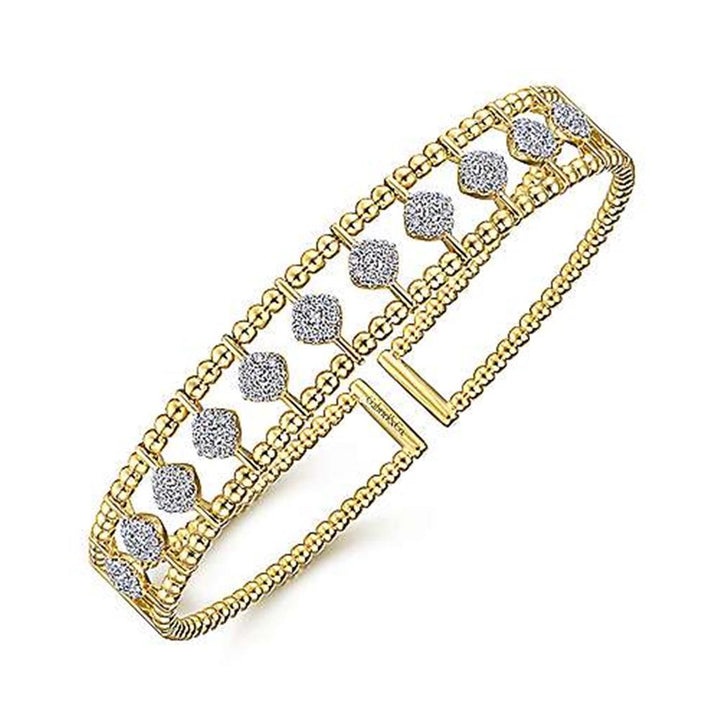 14K Yellow Gold Gabriel & Co. Bujukan Bead Cuff Bracelet