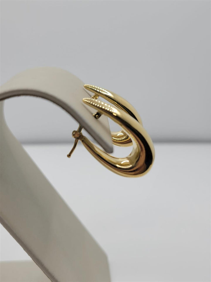 14K Yellow Gold Graduated Gold Hoop Earrings