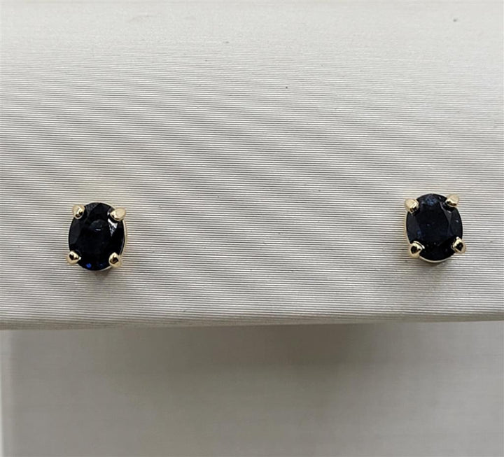 14K Yellow Gold 5x4mm Oval cut Gemstone Stud Earrings