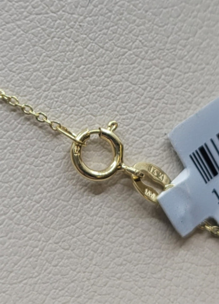 18" 14K Yellow Gold Petite Illusion Set Diamond Cross Necklace